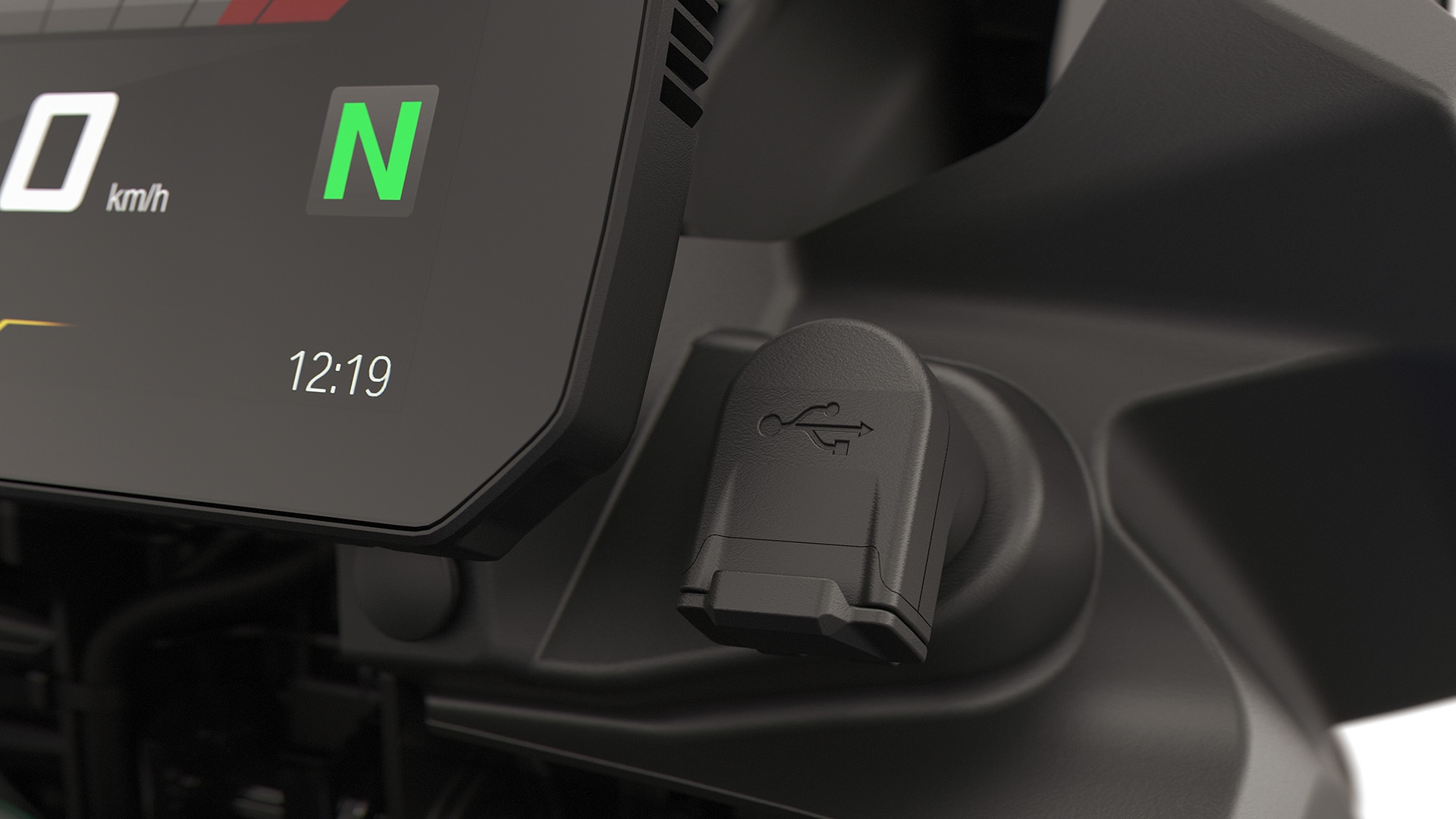 El puerto USB de la F 800 GS