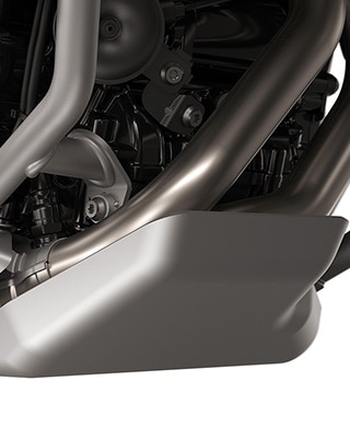 La protección del motor de aluminio de serie de la F 900 GS Adventure de BMW Motorrad