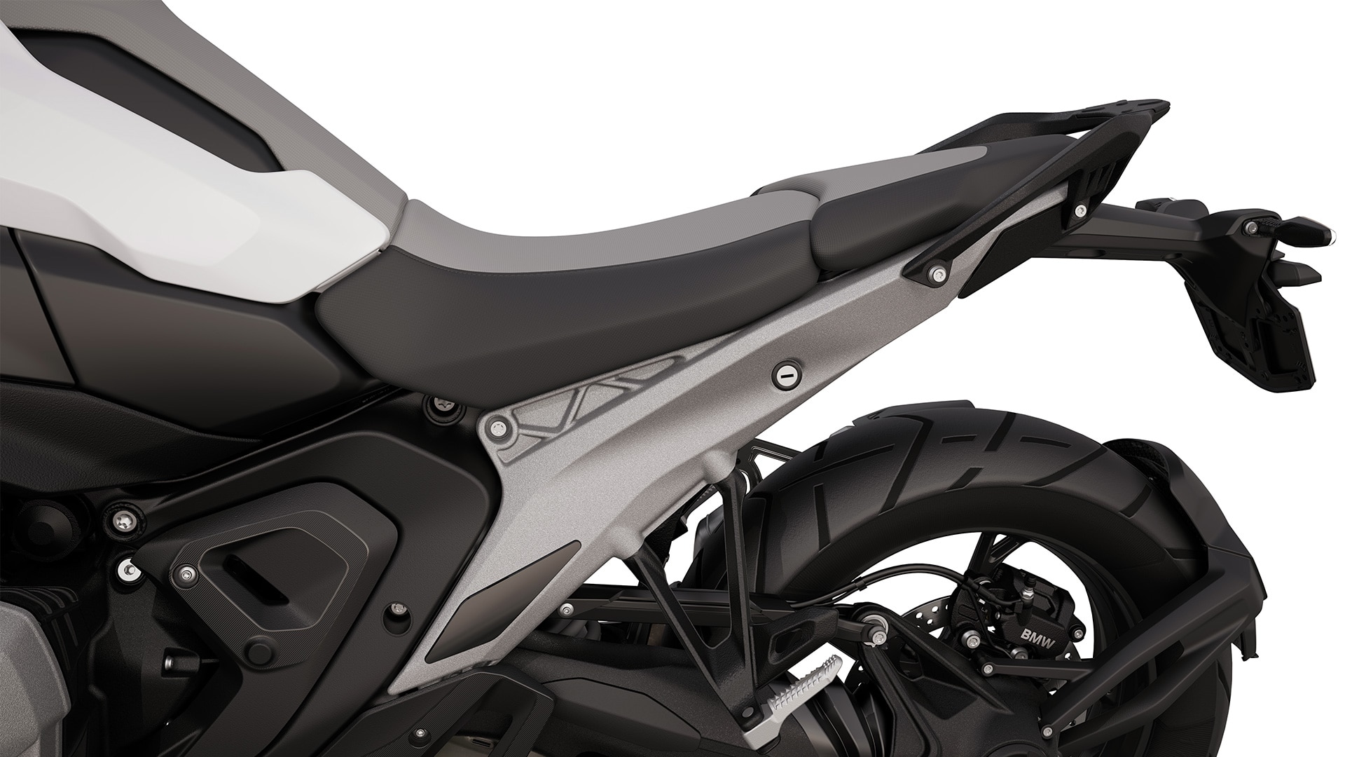 La parte trasera con asiento del acompañante y asideros de la R 1300 GS de BMW Motorrad