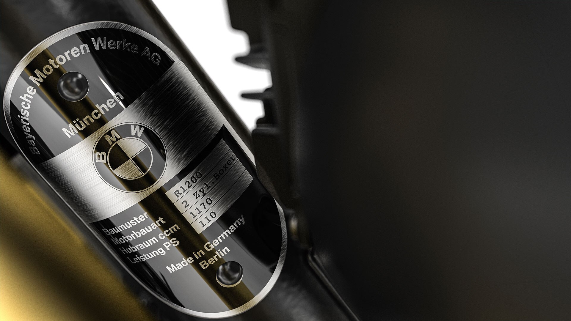 Aquí se ve la placa del modelo de la R nineT.