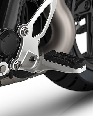 Aquí se ven las estriberas de la R nineT Scrambler.