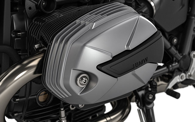 Aquí se ve el motor Boxer de dos cilindros de la R nineT Scrambler.