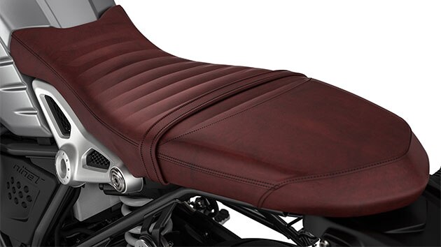 Aquí se ve el asiento de la R nineT Scrambler.