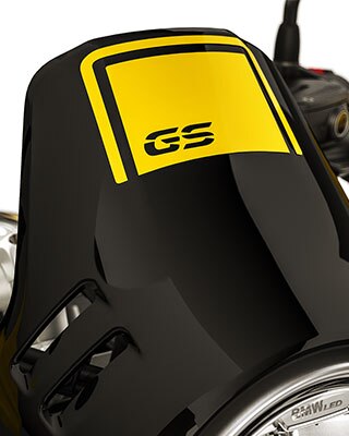 Aquí se ve el parabrisas de la R nineT Urban G/S con el logotipo de GS.