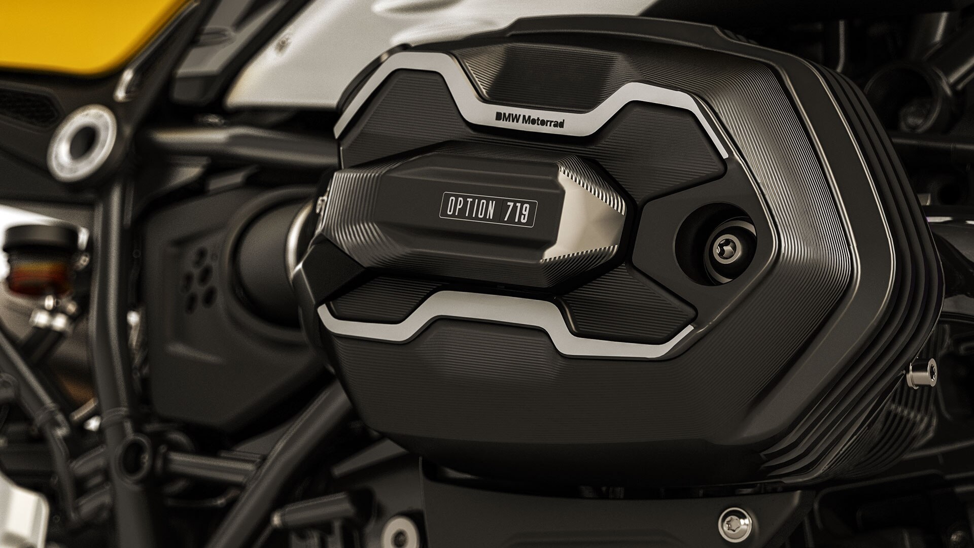 Aquí se ve la tapa de culata de la R nineT Urban G/S.