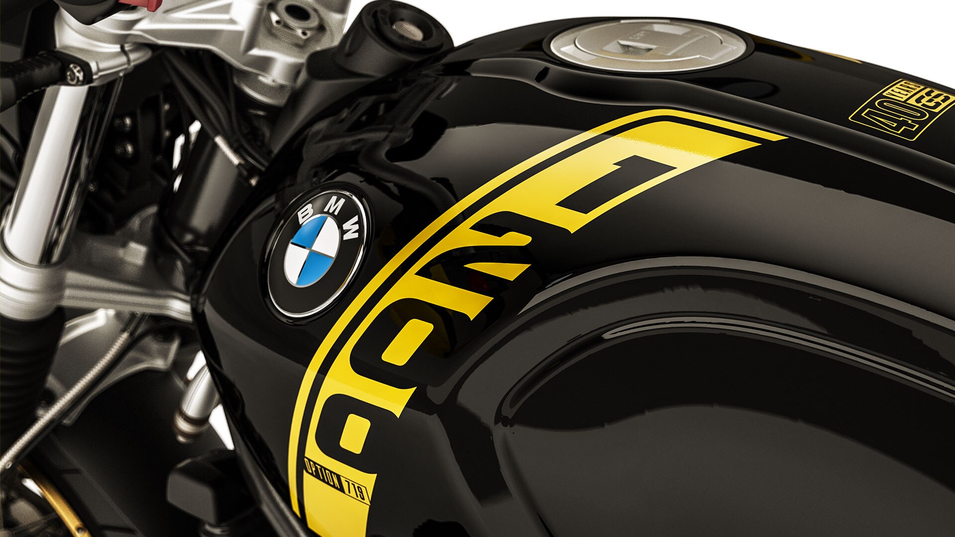 Aquí se ve la inscripción de 1200 cc en el depósito de la R nineT Urban G/S.