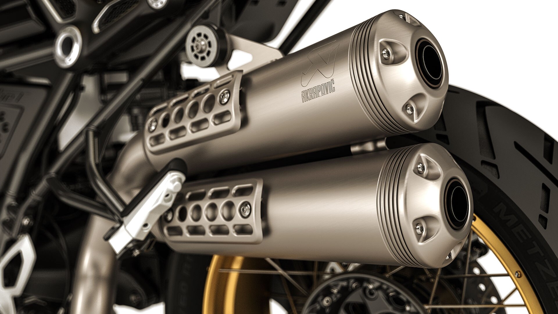 Aquí se ve el sistema de escape elevado de la R nineT Urban G/S.