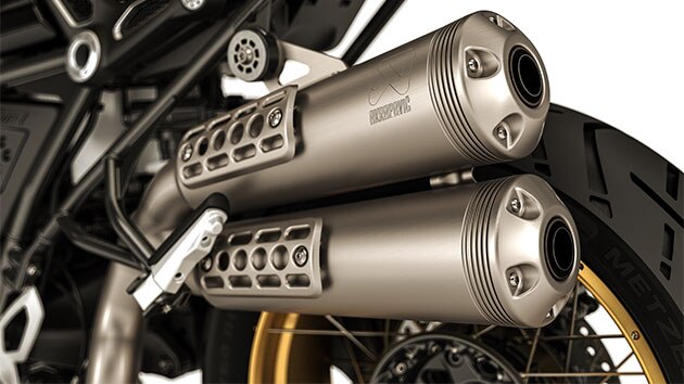 Aquí se ve el sistema de escape elevado de la R nineT Urban G/S.