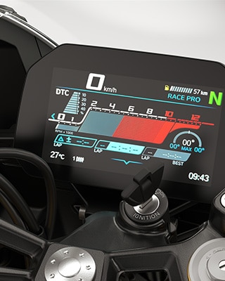 Modos de conducción Pro y pantalla TFT de 6,5" de la F 450 RR de BMW Motorrad