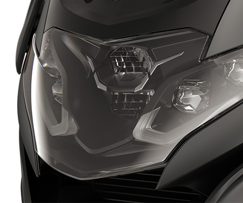 Enfoque en los faros LED.
