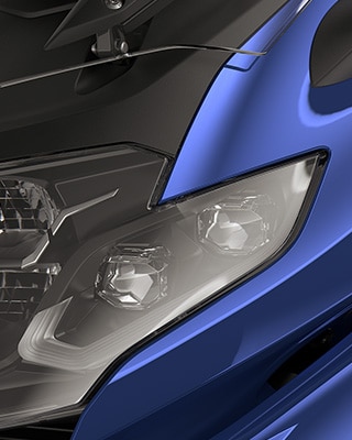 Enfoque en los faros LED.