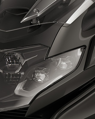 Enfoque en  los faros LED.
