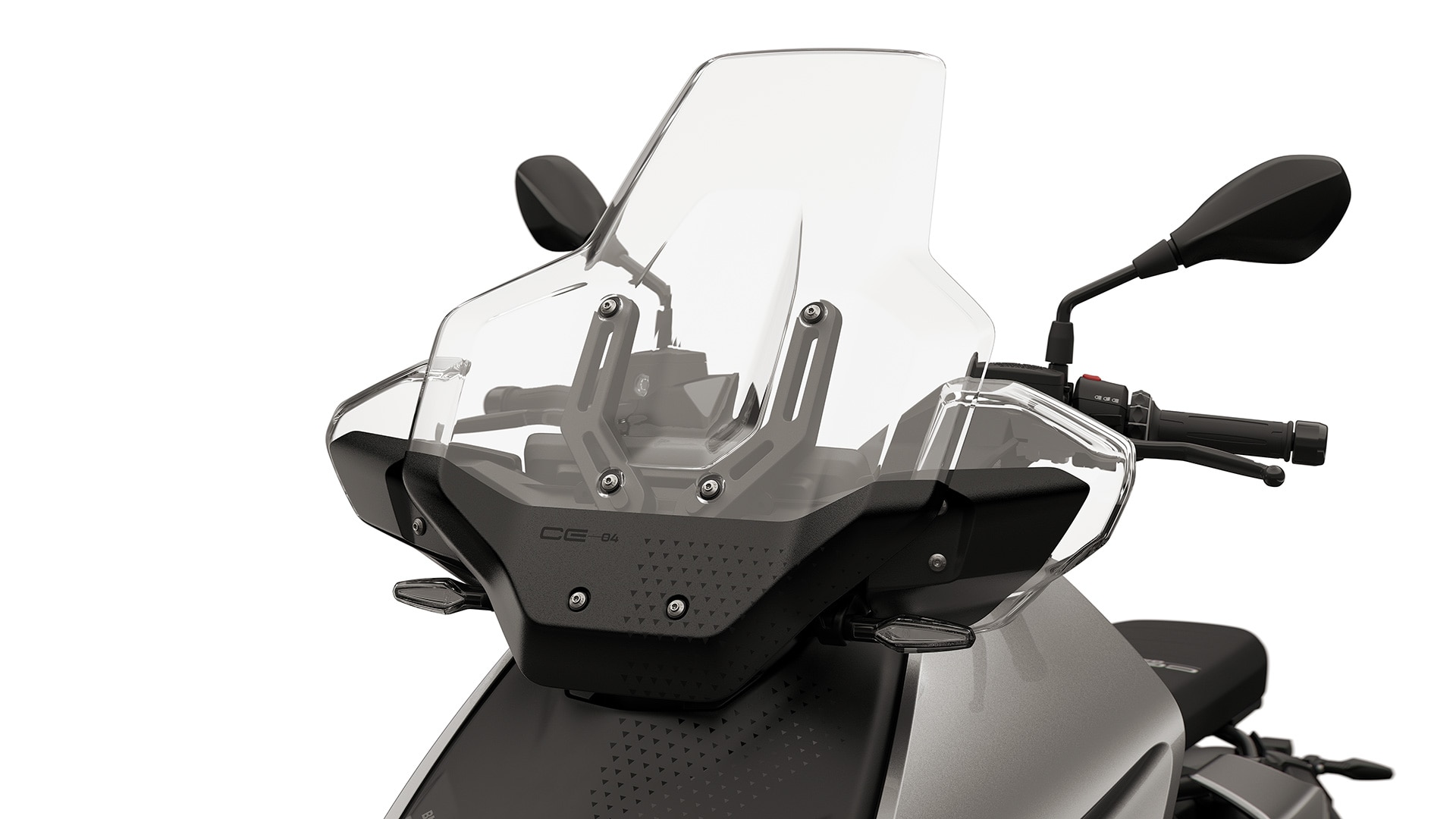 Parabrisas alto con protección de manos integrada del CE 04 de BMW Motorrad